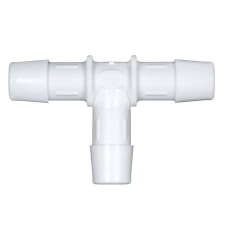 Cole Parmer Hose Barb Fitting, Tee Union, White Nylon, Cleanroom, 3/8in ID; 10PK T0-6MN-QC